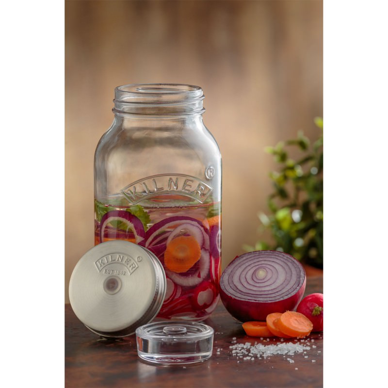 Kilner Glass Fermentation Jar, 1 Litre, Set of 2