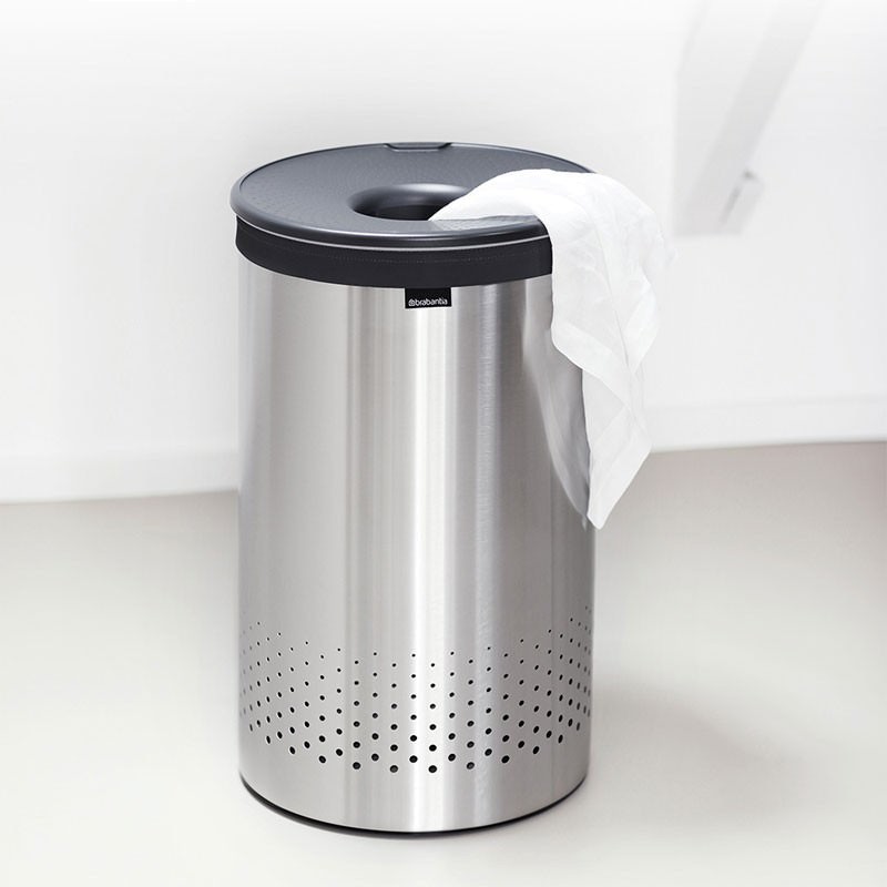 Brabantia Laundry Bin, 60L, Matt Steel