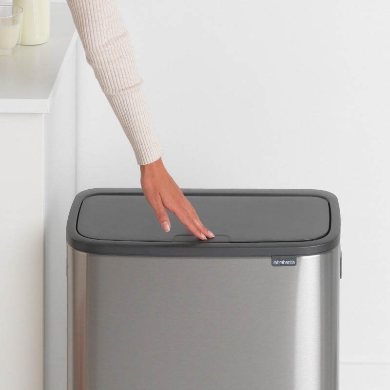 Brabantia BO Touch Waste Bin, 30/30 Litre, Matt Steel