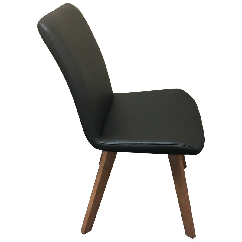 Soho Swivel Leather Dining Chair, Black / Natural