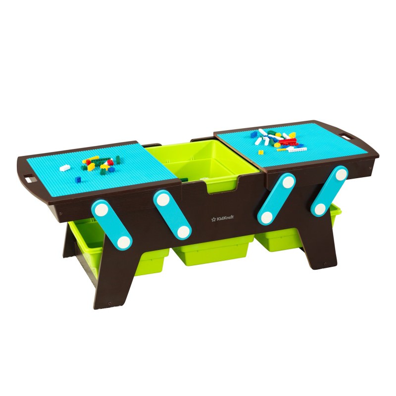 Kidkraft Building Bricks Play N Store Table, Espresso