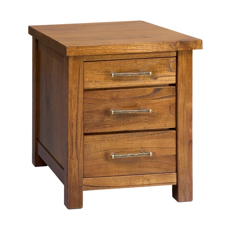 Montana Hardwood Timber 3 Drawer Bedside Table