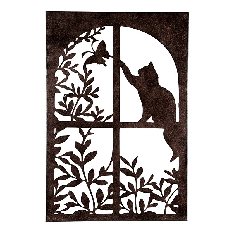 picture Laser Cut Wall Art Australia cat butterfly laser cut rustic metal wall art 82cm