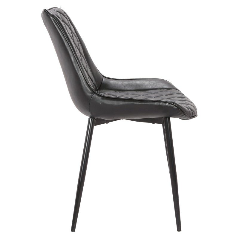 Lyon Commercial Grade Faux Leather Dining Chair, Black
