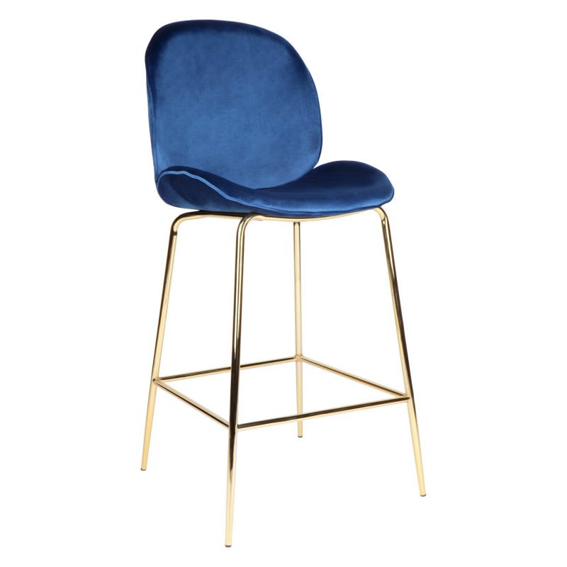 Quill Velvet Fabric Bar Stool, Blue (800 x 800 Pixel)