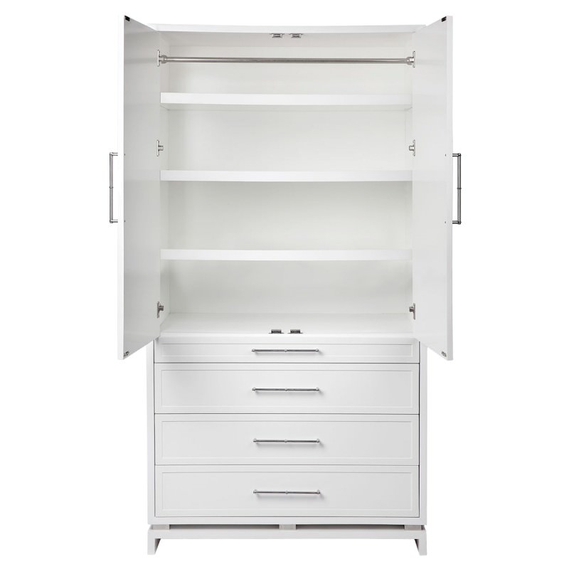 Pearl 2 Door 4 Drawer Cabinet / Wardrobe, White