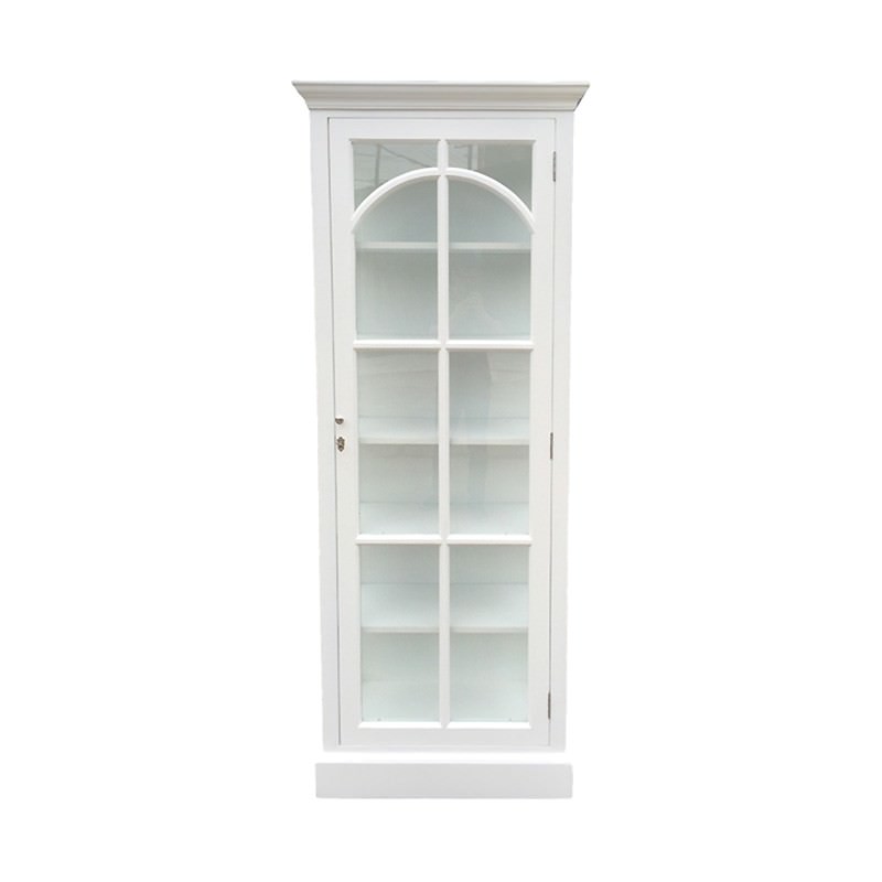 St Germaine Alder Timber 1 Door Display Cabinet White