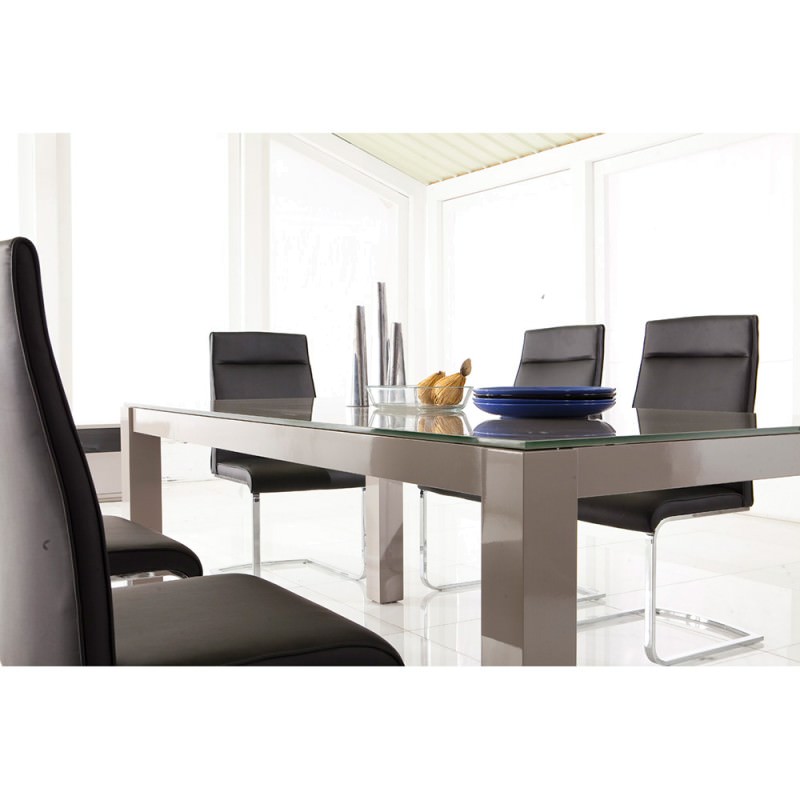 Lark High Gloss 150cm Square Dining Table with Glass Top ... (800 x 800 Pixel)