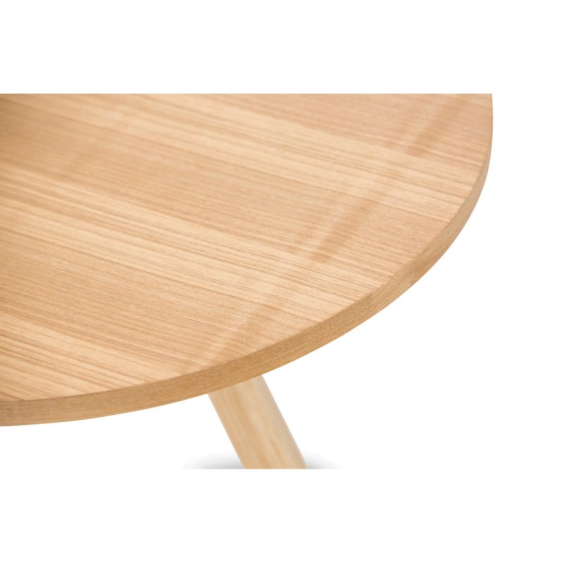 Roi Wooden Round Coffee Table, 80cm, Light Oak