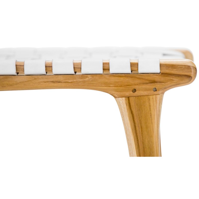 Lazie Woven Leather & Teak Dining Chair, White