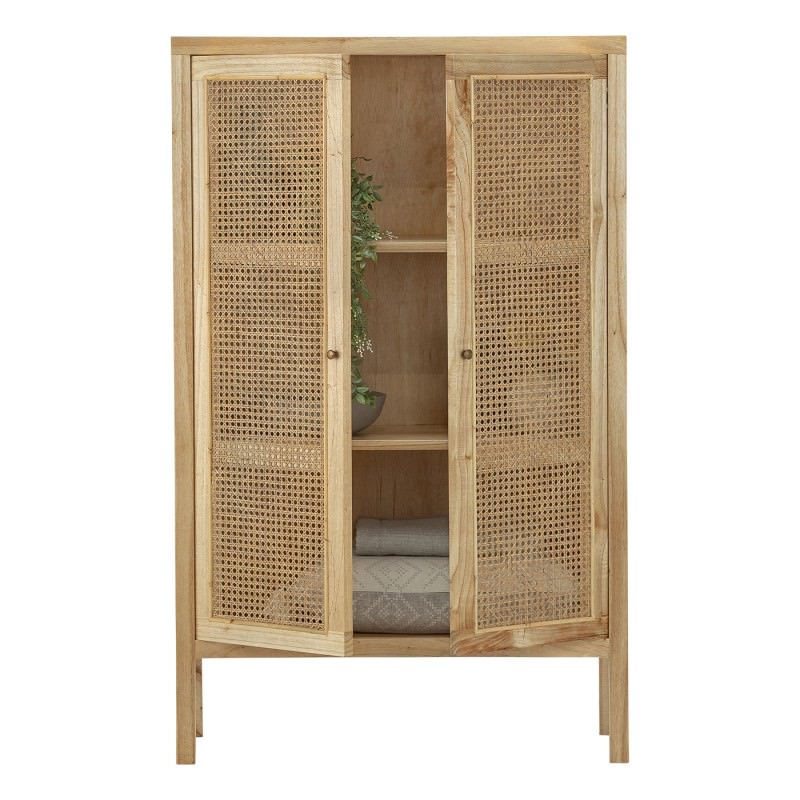 Atlanta Rattan Mindi Wood 2 Door Cabinet Natural
