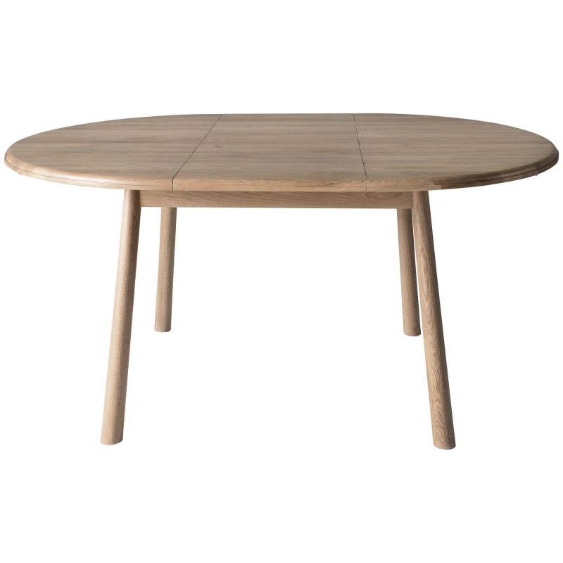 Oak Timber Round Extenstion Dining Table (Table Only), 165cm