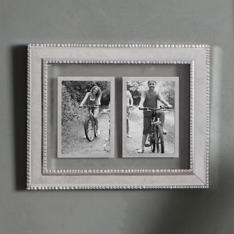 Maisey Mirrored 2 Aperture Collage Photo Frame 4x6