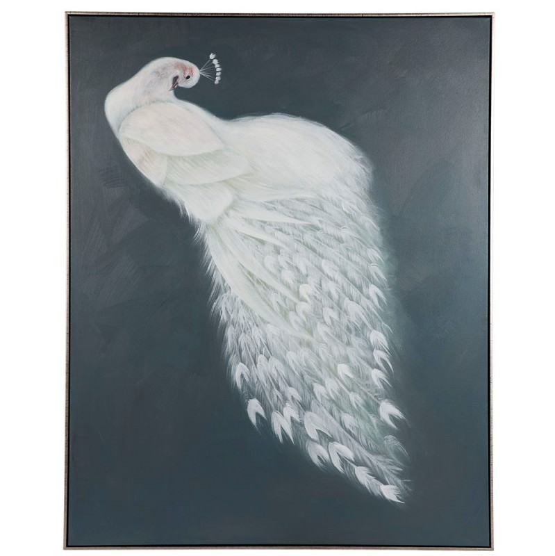 Marvellous Peacock Framed Hand Painted Canvas Wall Art 150cm