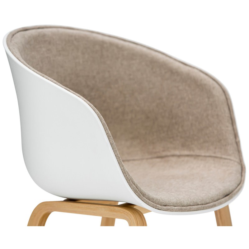 Replica Fabric Hay Scoop Dining Chair, White / Natural