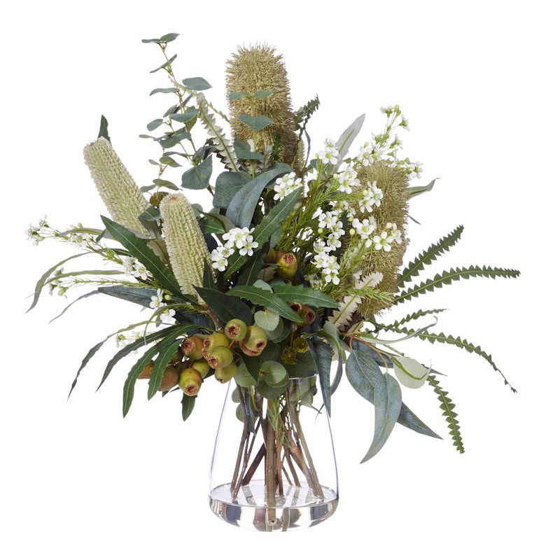 Artificial Australian Native Plant Mix in Tub Vase