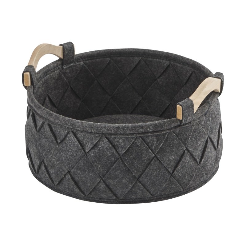 Aquanova Amy Felt Storage Basket, Small, Dark Grey