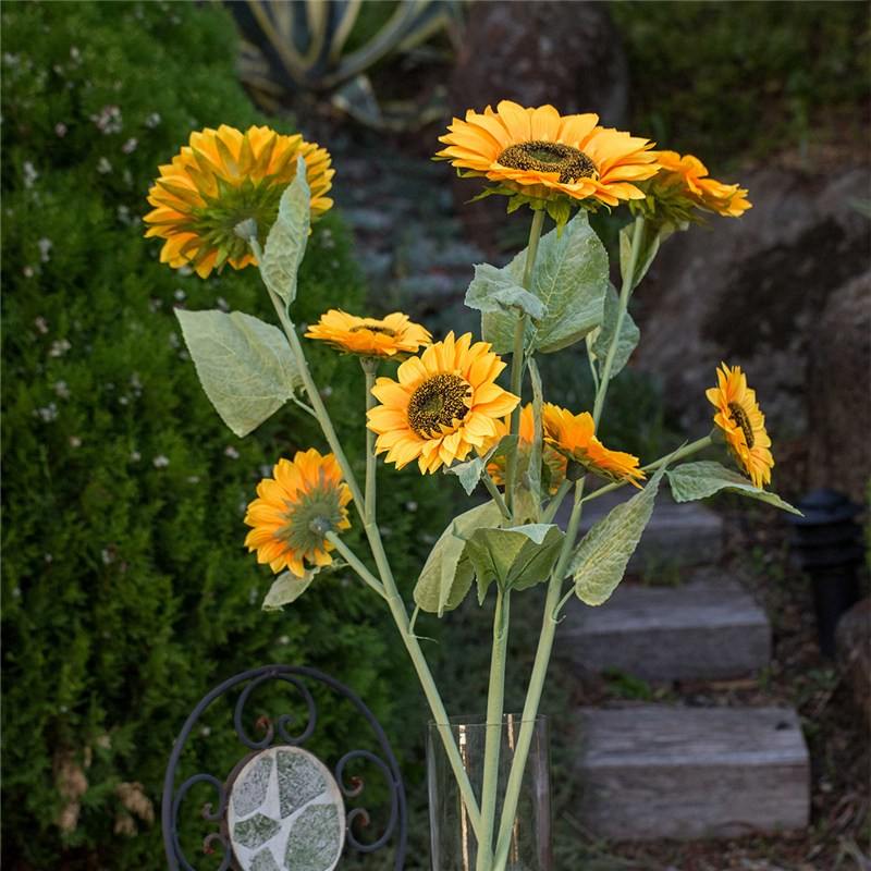 Set of 3 Artificial Sunflower Stalks