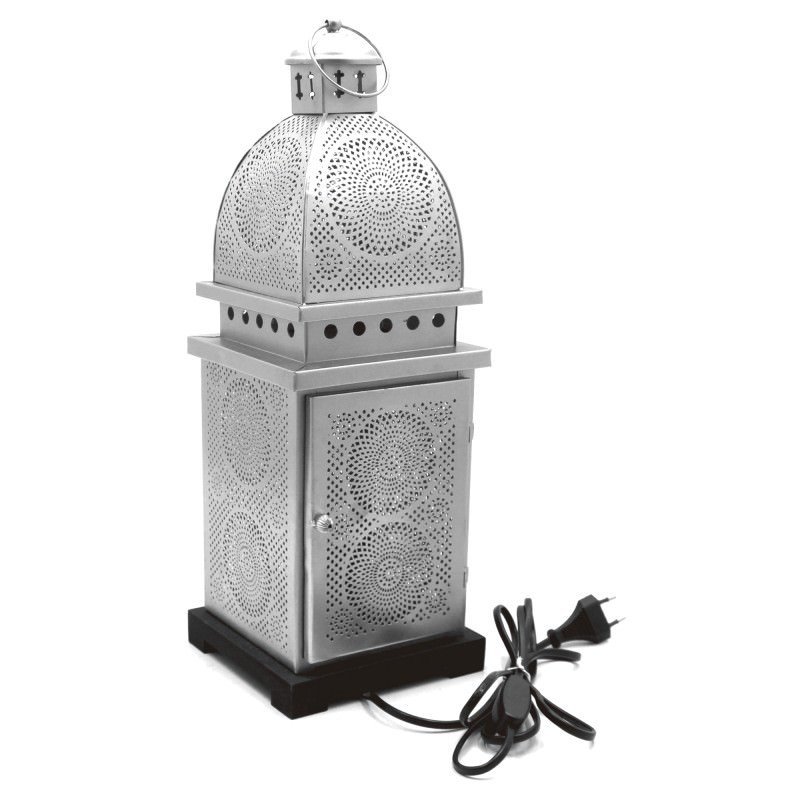 Nivo Metal Cut Out Table Lamp, Small, Silver