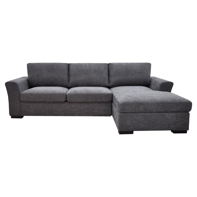 Claire Linen Fabric 3 Seater Corner SofawWith Sofa Bed & Right Hand Facing Storage Chaise, Storm