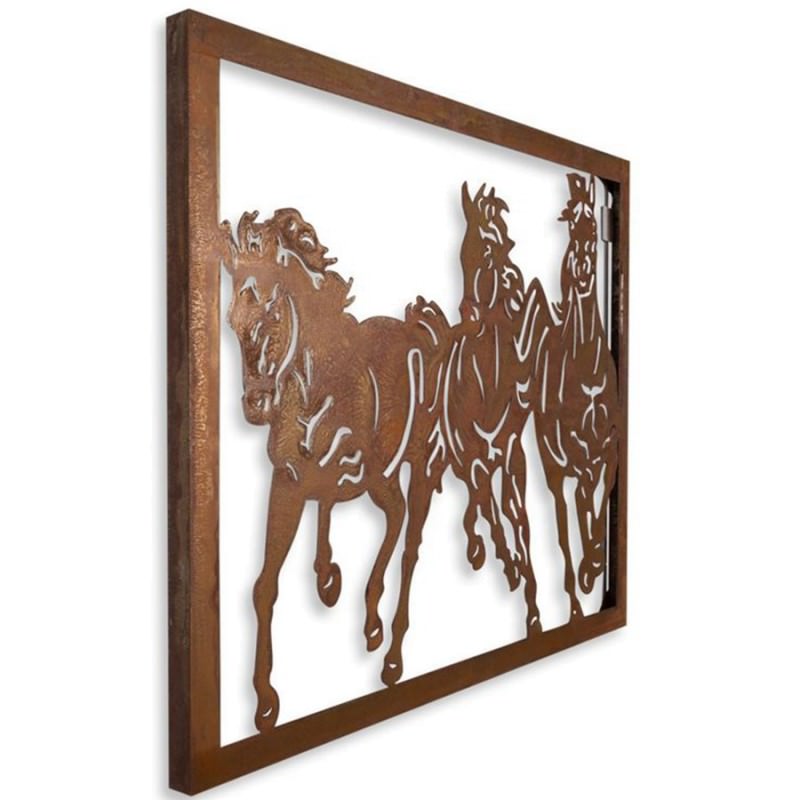 Running Horses Laser Cut Iron Wall Art