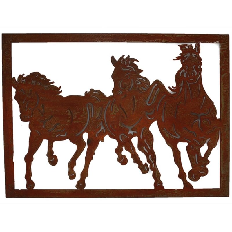 Running Horses Laser Cut Iron Wall Art