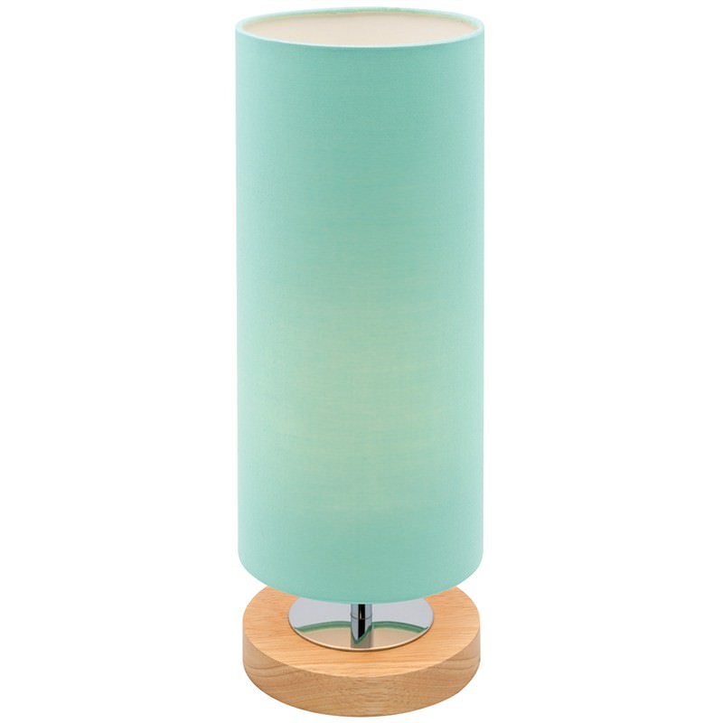 Brady Fabric Touch Table Lamp With Timber Base Mint