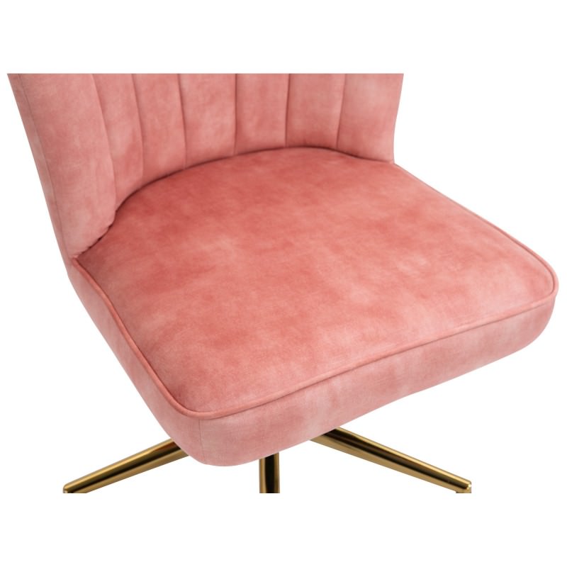Flemings Velvet Fabric Office Chair, Peach