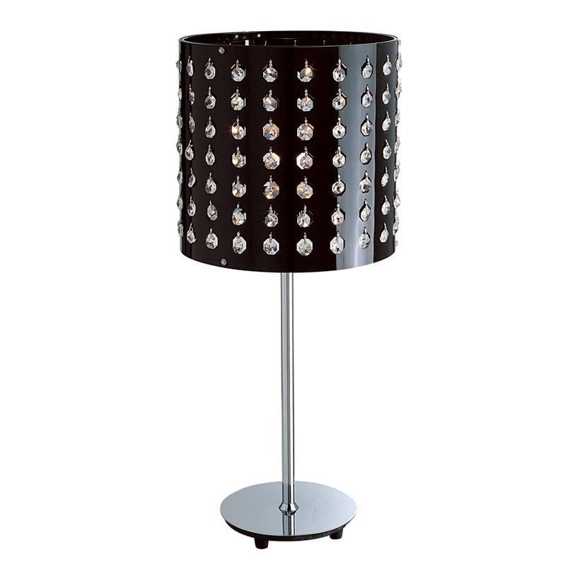 Stainless Steel Table Lamp with Crystal Drops on Shade