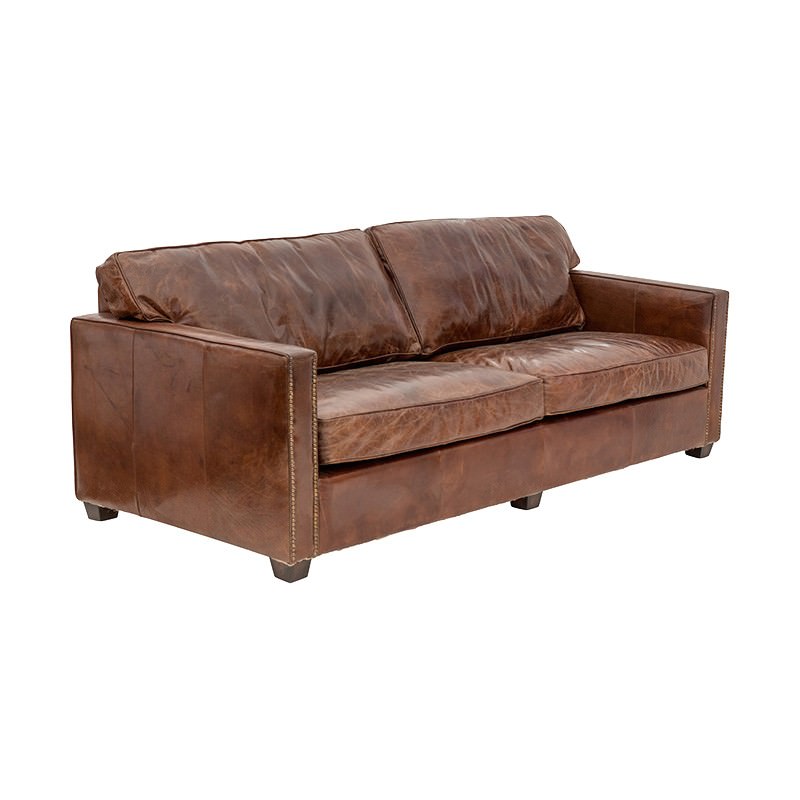Chatham Aged Leather Sofa 3 Seater Cigar
