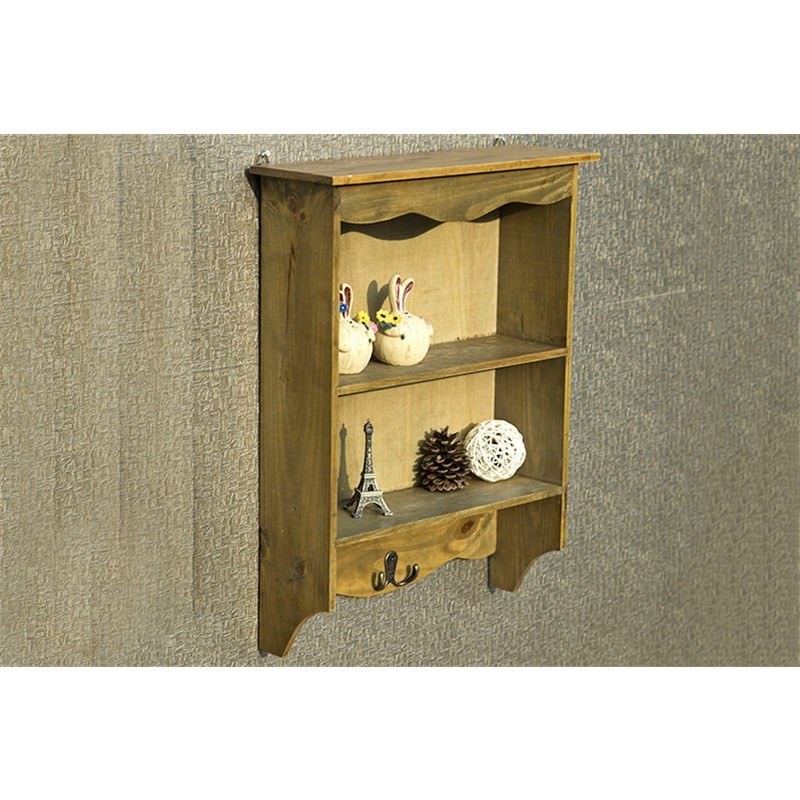 Claffey Solid Timber Wall Shelf With Hook
