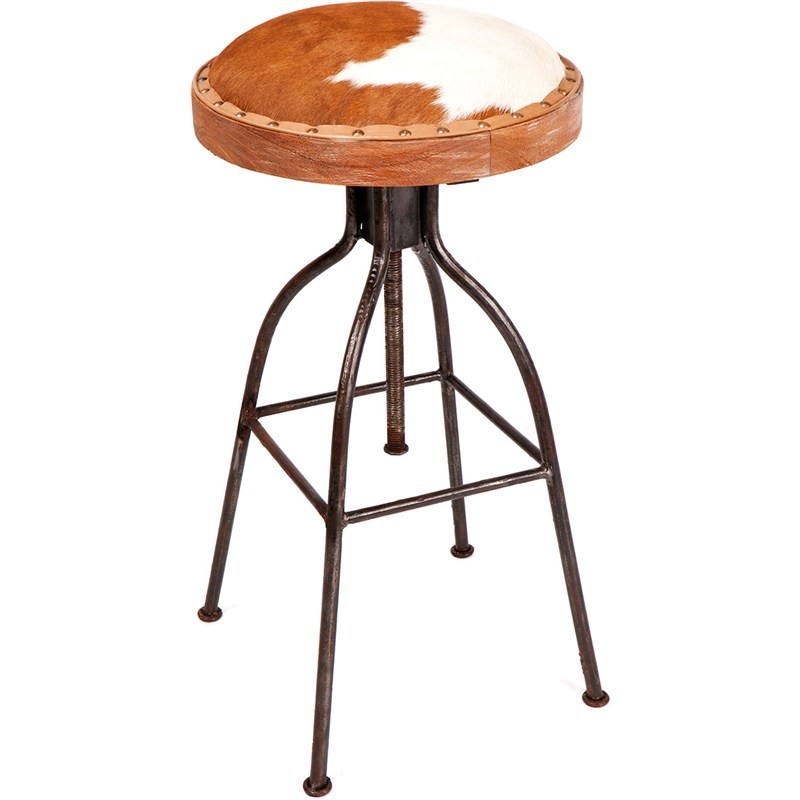 Diego Cowhide Adjustable Bar Stool