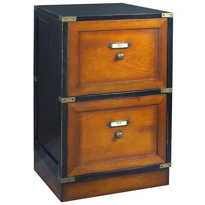 Cape Cod Solid Timber 2 Drawer File Cabinet Black