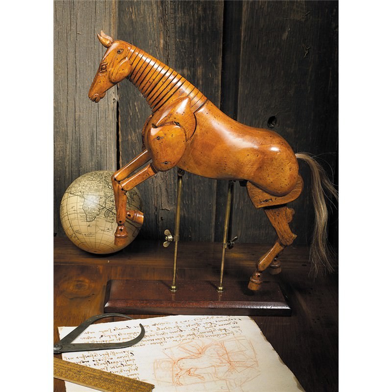 Artist Handcrafted Timber Articulated Horse Display, Large, Honey