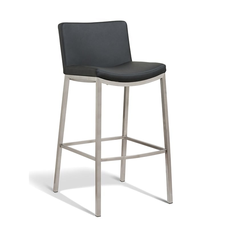 Ascot Commercial Grade Stainless Steel Bar Stool With Pu Seat Black