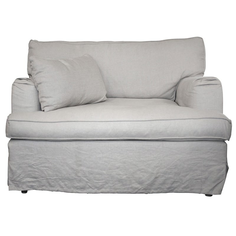 Domino Linen Blended 1 5 Seater Sofa In Natural