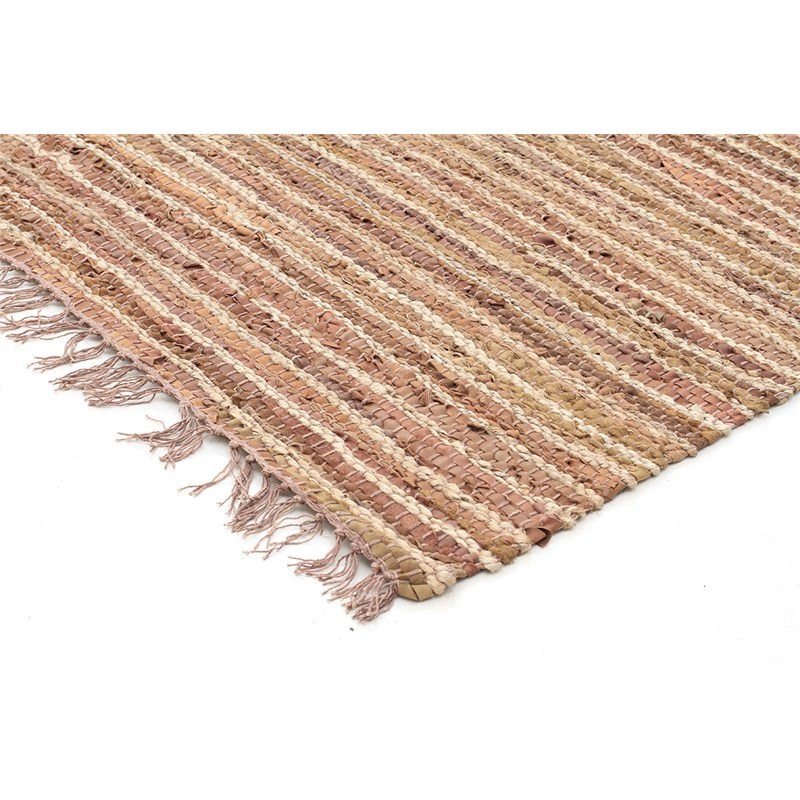 Bondi Leather & Jute Indoor/Outdoor Rug in Brown 270x180cm