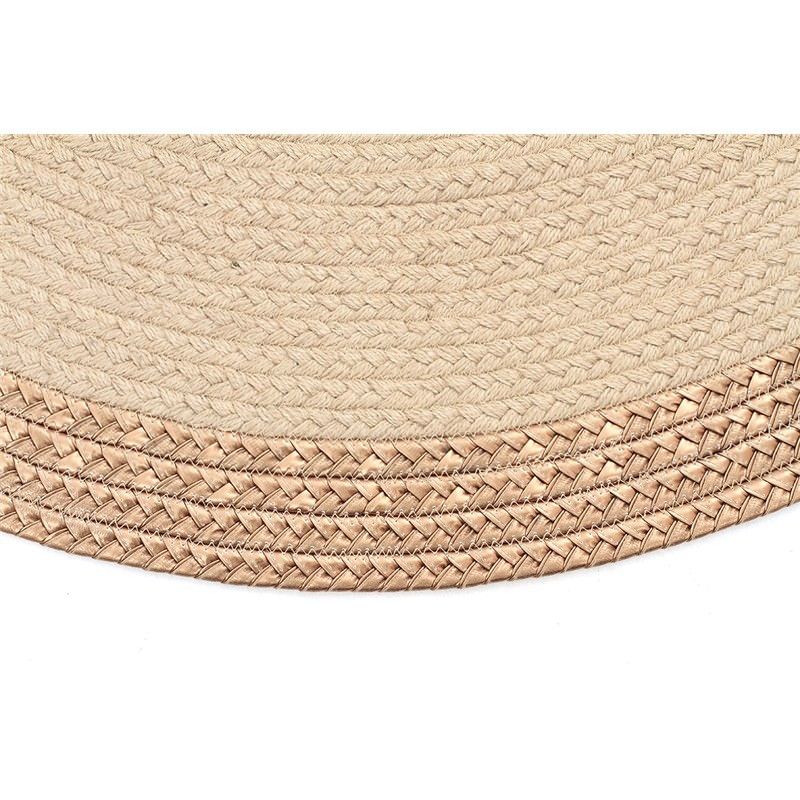 Milano Metallic Edge Hand Braided Jute Indoor/Outdoor 200cm Round Rug