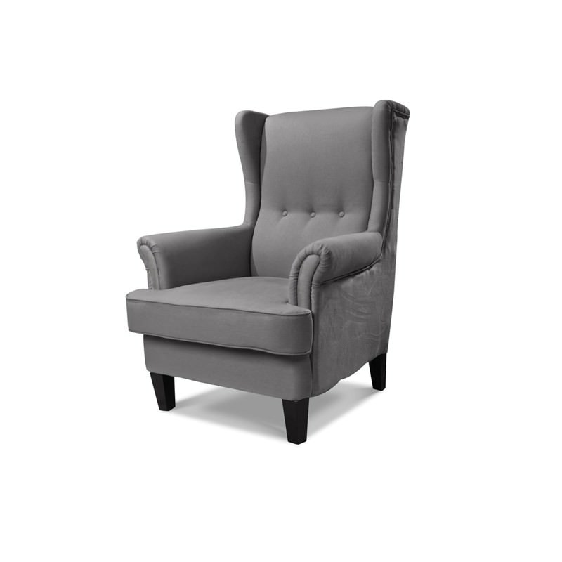 Austin Fabric Wingback Armchair Charcoal