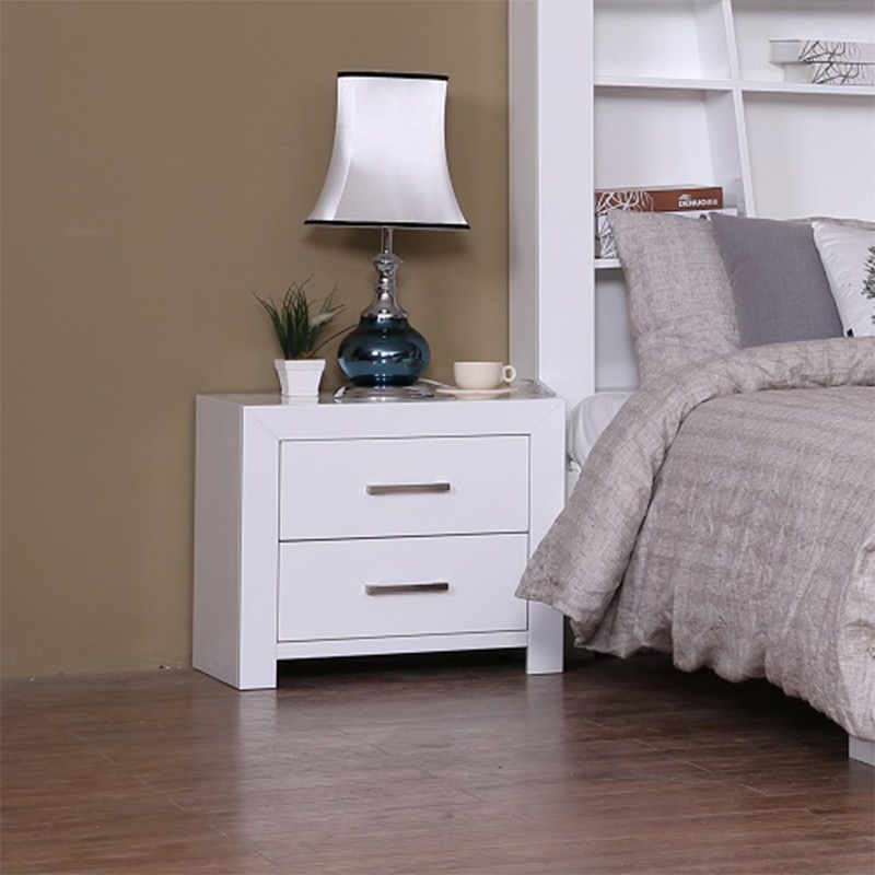 Contempo Bedside Table, High Gloss White