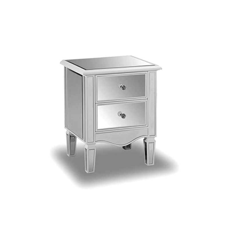 Juniper Mirrored 2 Drawer Bedside Table