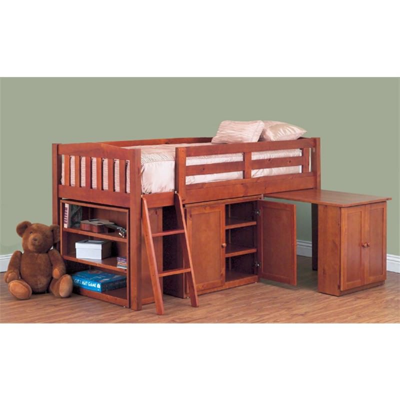 Colt Solid Pine Timber Single Cabin Bunk Bed Teak Stain