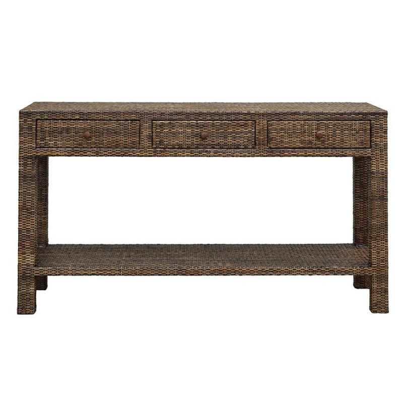 Savannah Rattan Console Table, 150cm, Tobacco