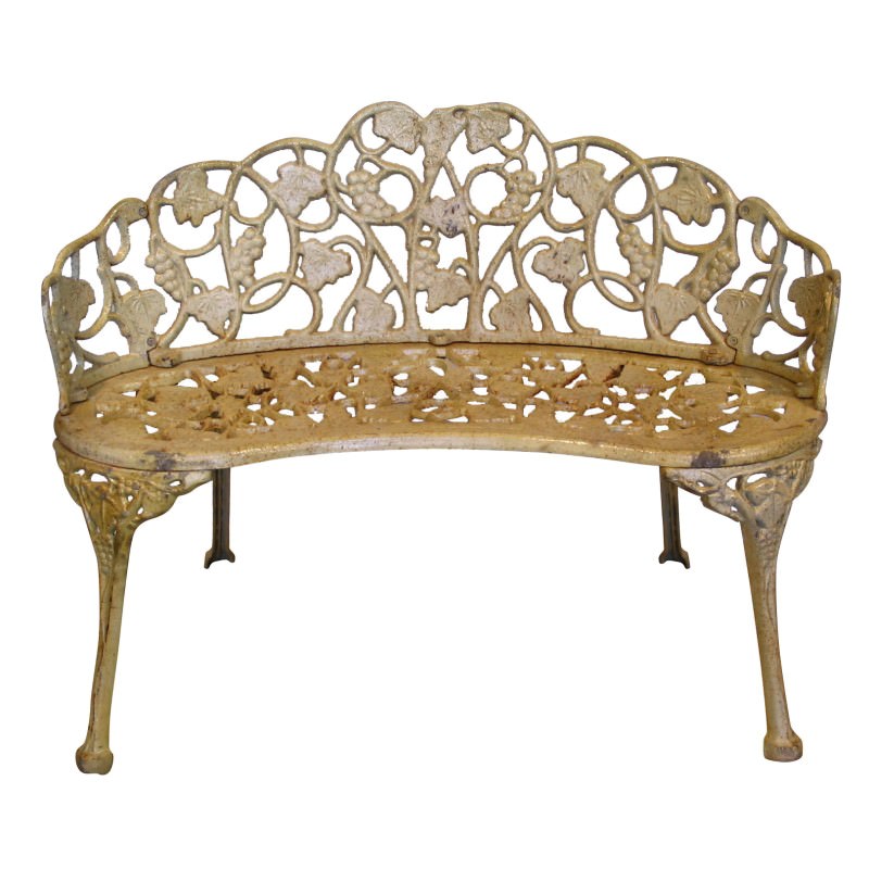 Duchess Cast Iron Garden Bench, Antique White