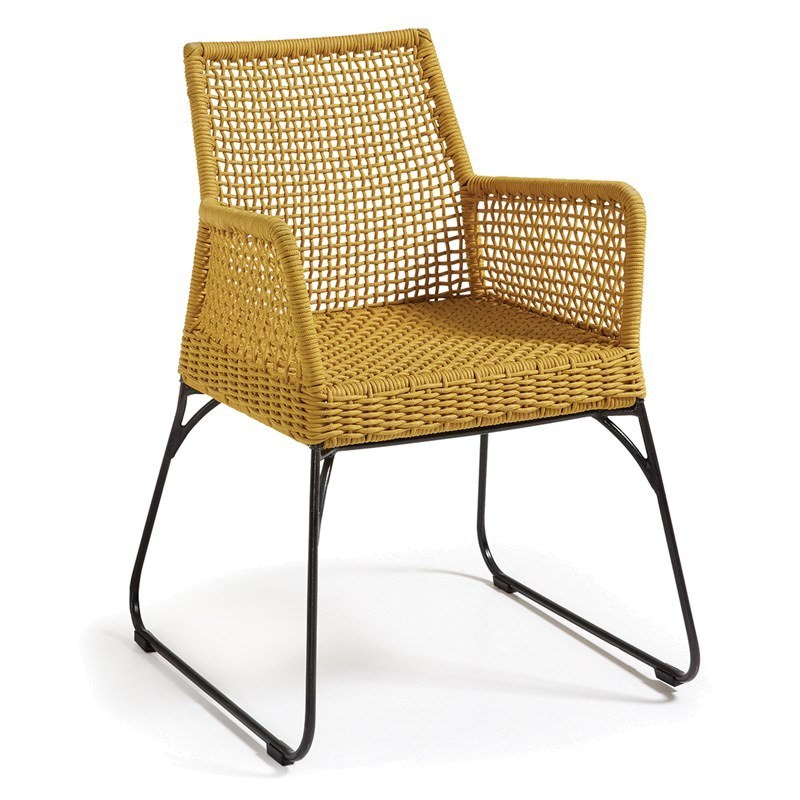 Indoor/Outdoor Dining Armchairs, Yellow