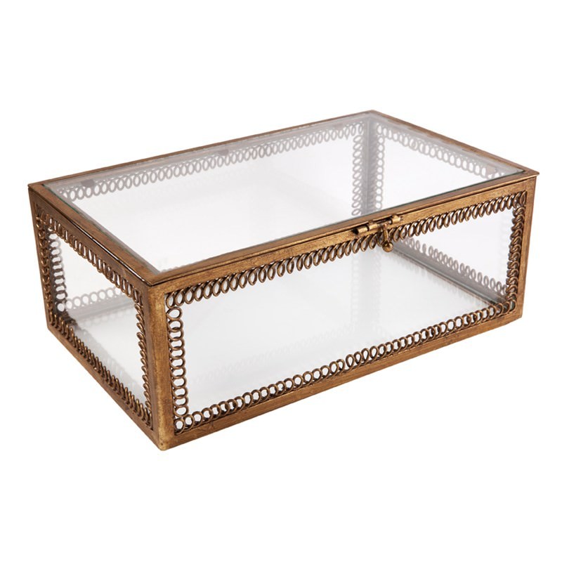 Salamance Glass and Metal Jewellery Box