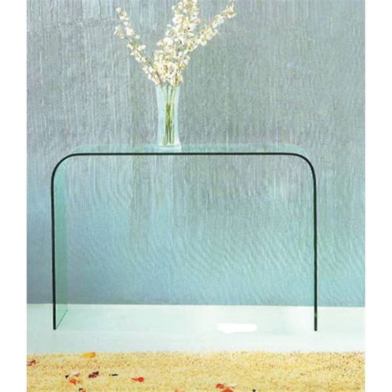 Bent Glass Hall Table in Clear Glass 110 x 40 x 80 cm