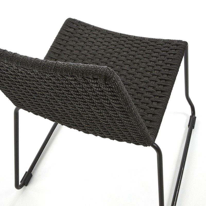 Merilyn Rope & Steel Indoor / Outdoor Dining Chair, Charcoal