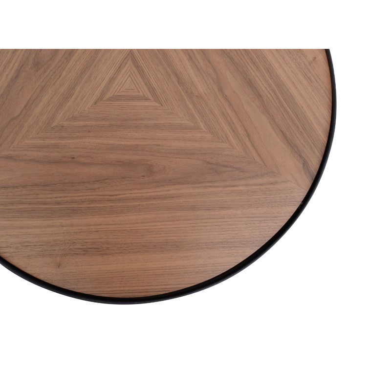 Luna Metal Round Nesting Coffee Table Small Black Walnut