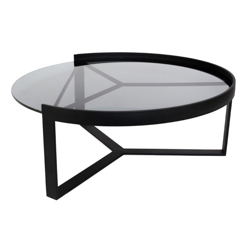 Marcel Metal Glass Round Nesting Coffee Table Large